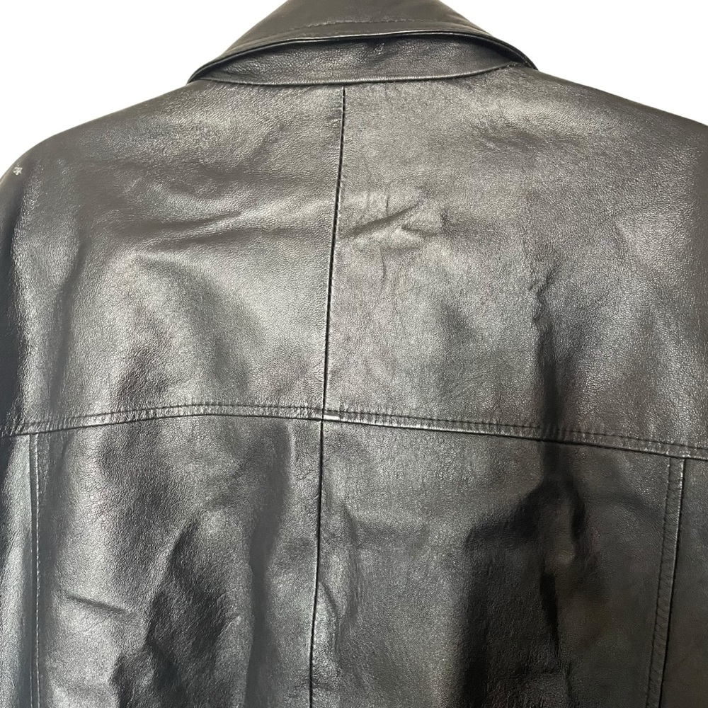 M. Julian Genuine Leather Black Mens Zip Up Jacket Size 2XL - Picture 7 of 16